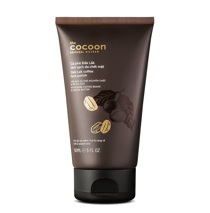 Tẩy Tế Bào Chết Mặt Với Hạt Cà Phê Và Bơ Cacao Cocoon Dak Lak Coffee Face Polish 150ML